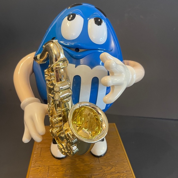 Vintage M&M Candy Dispenser - Blue Saxophone Player! - Picture 2 of 9